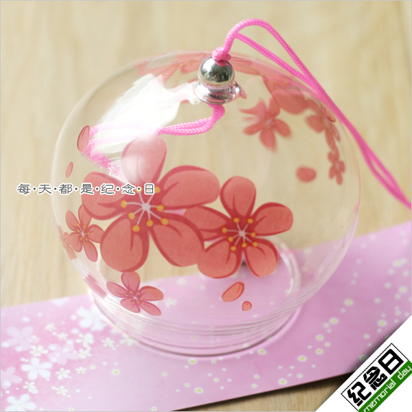 Home Decor Handpainted Japanese Traditional Culuture Manga Glass Home Decor Handpainted Japanese Traditional Culuture Manga Glass Furin Wind Bell Chime Windbell Big Sakura Cherry Blossom